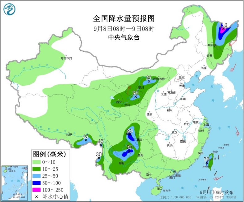 台风“玲玲”将给东北地区带来较强降水